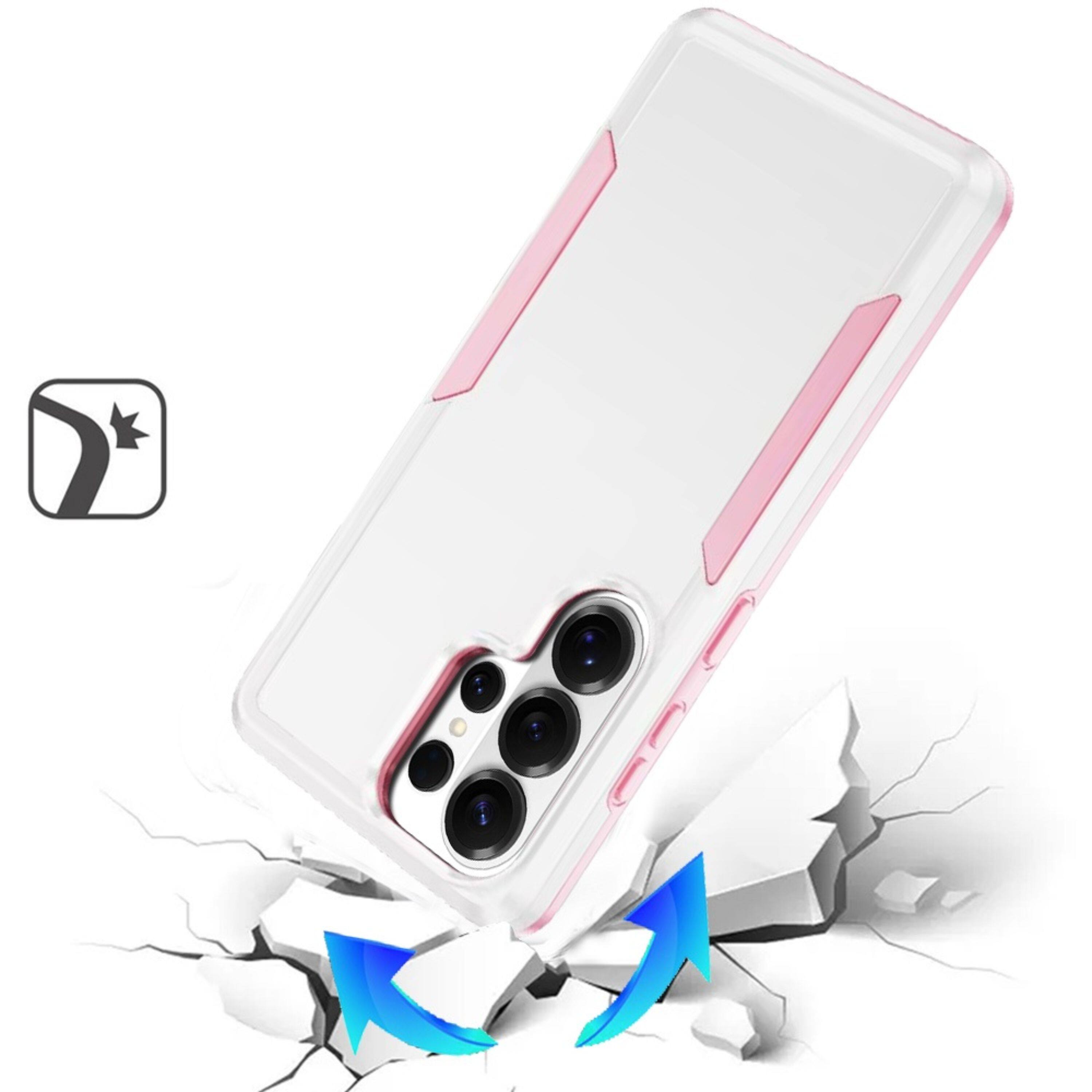 Angle. Kitcheniva - Fused Rugged Shockproof Phone Cover With Tempered Glass For Samsung Galaxy S26 Ultra White - White.