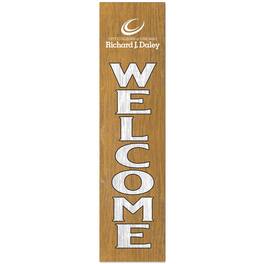 Jardine - Richard J Daley College Bulldogs 12" x 48" Outdoor Leaner Welcome Sign - Yellow