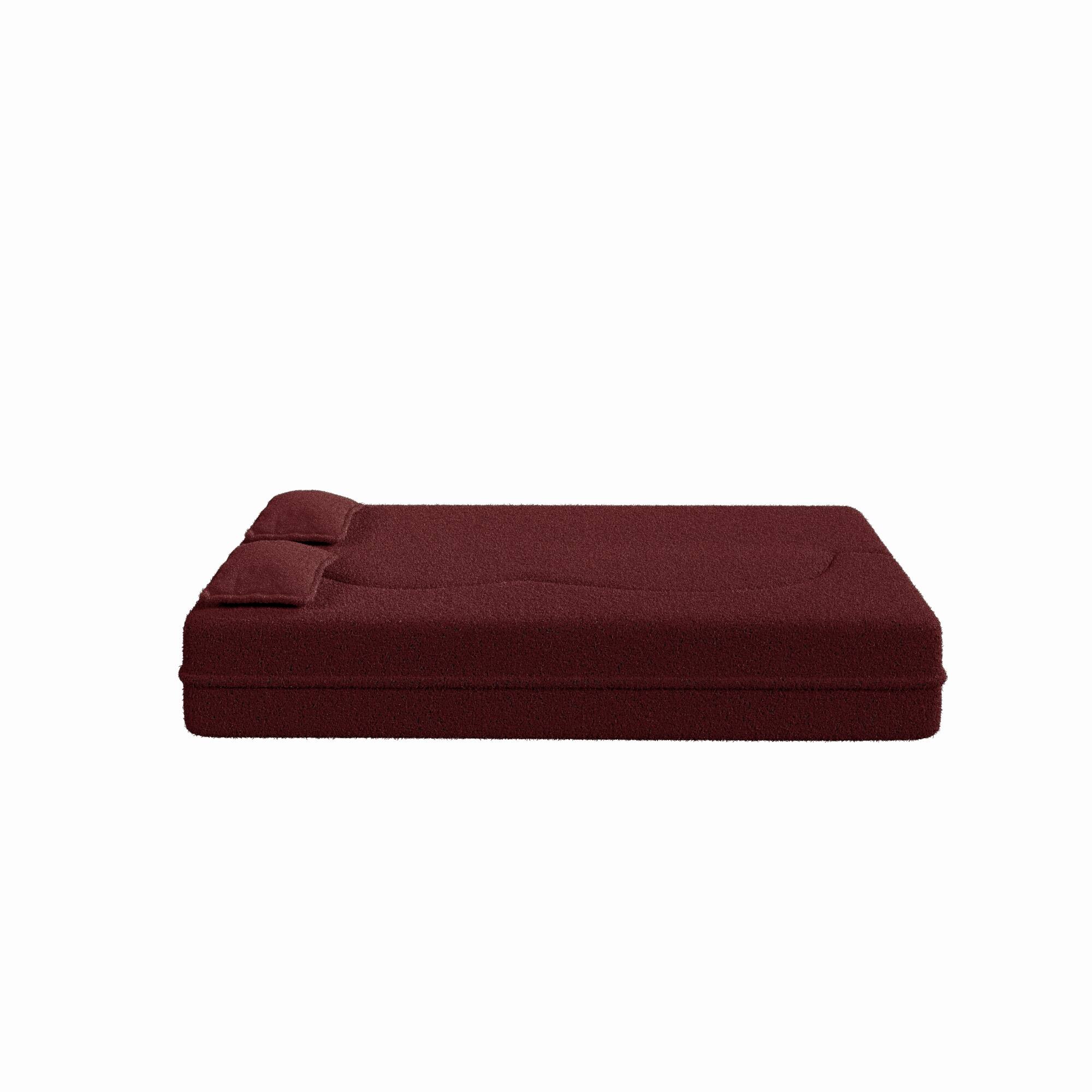 Alt View 6. GOODSILO - Convertible Floor Sofa Bed with 2 Pillows, Full Size Folding Mattress for Living Room and Guest Spaces - Burgundy.