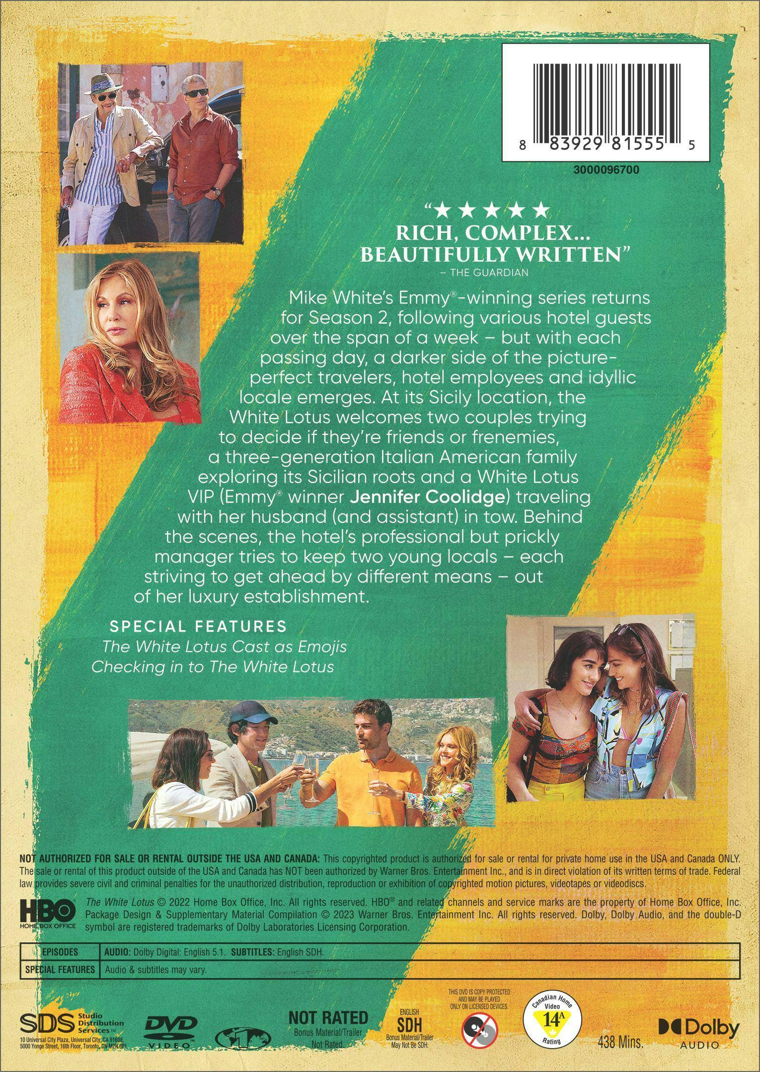 Back. The White Lotus: The Complete Second Season [DVD].