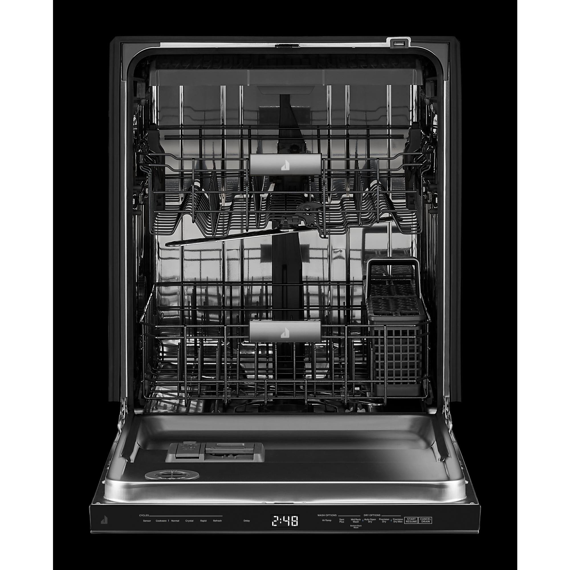Alt View 2. JennAir - 24" Top Control Built-In Dishwasher with Precise Fit 3rd Rack for Cutlery with Plasma Coating, 39 dBA - Stainless Steel.