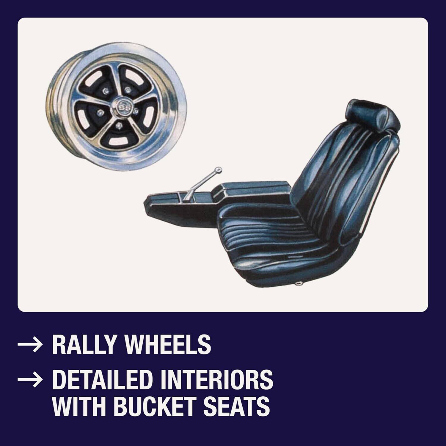 RALLY WHEELS  
DETAILED INTERIORS WITH BUCKET SEATS
