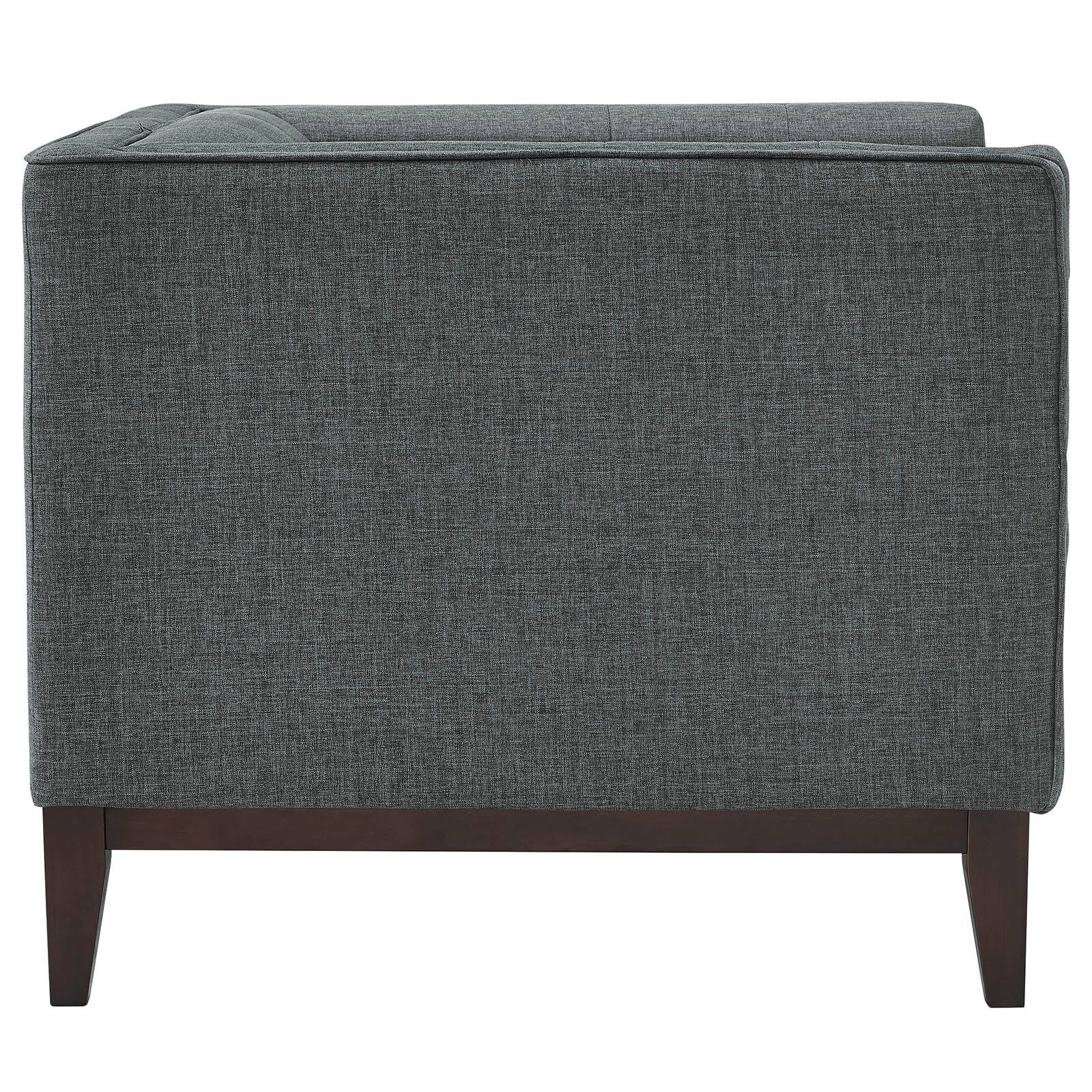 Left. Modway - Serve Upholstered Fabric Armchair by Modway - Gray.