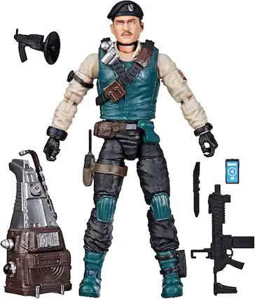 Front. G.I. Joe - G.I. Joe Classified Series #149, Dial-Tone, Collectible 6 Inch Action Figure with 6 Accessories - Dark Blue.