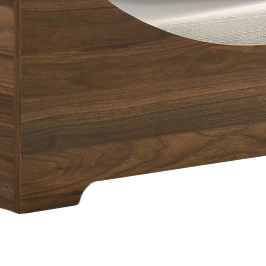 Back. Siljoy - 36" Modern Alder Wood Finish Pet Bed with Removable Cushion, Brown Color, 22 lb Capacity - Brown.