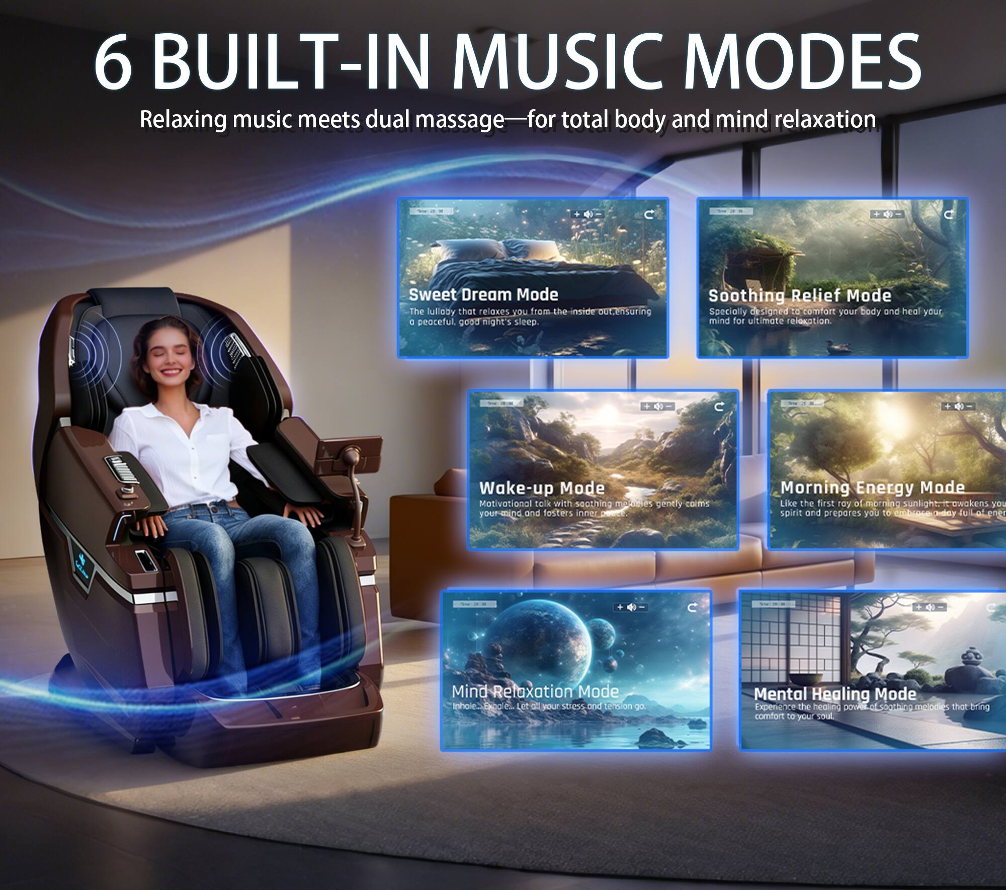 KoziSense KZ L66 Dual 4D+3D Luxury Massage Chair,Deep Zero Gravity