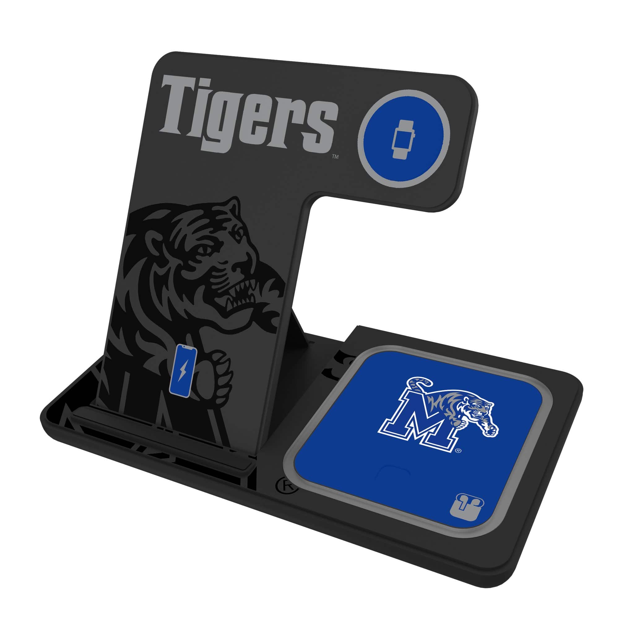 Keyscaper - Memphis Tigers Three-in-One Charging Station - Black
