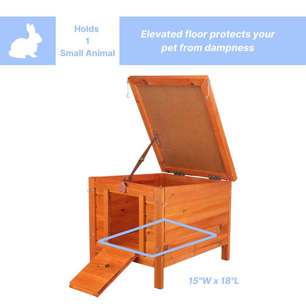 Holds 1 Small Animal  
Elevated floor protects your pet from dampness  
15"W x 18"L