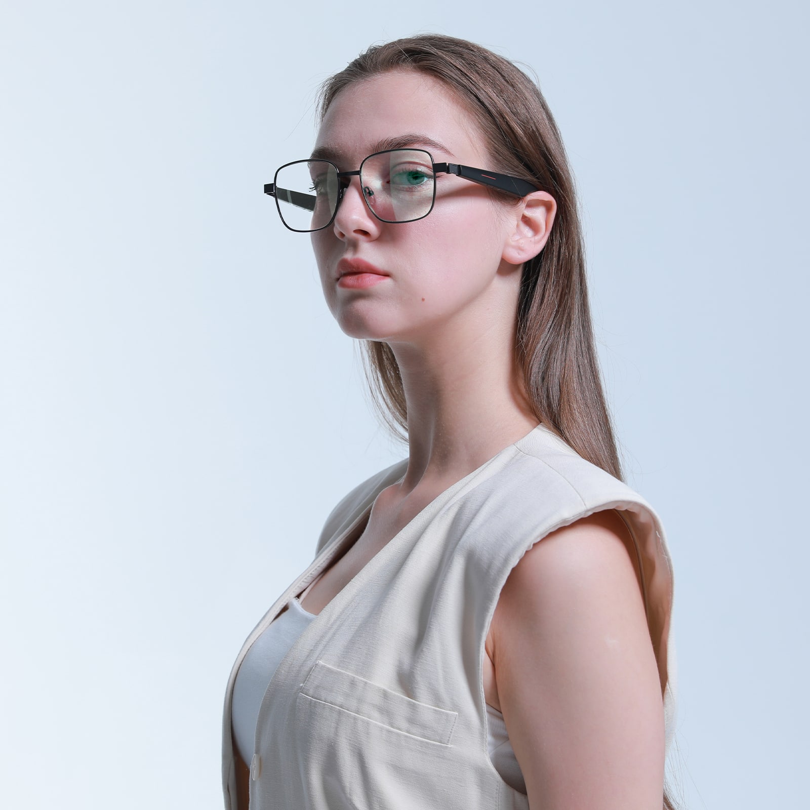 Alt View 11. IMIKI - SG1 Smart Audio Glasses, Bluetooth Smart Eyewear w/ Open Sound Field, Touch Control, Call Noise Reduction, Ergonomic Fit - Black.