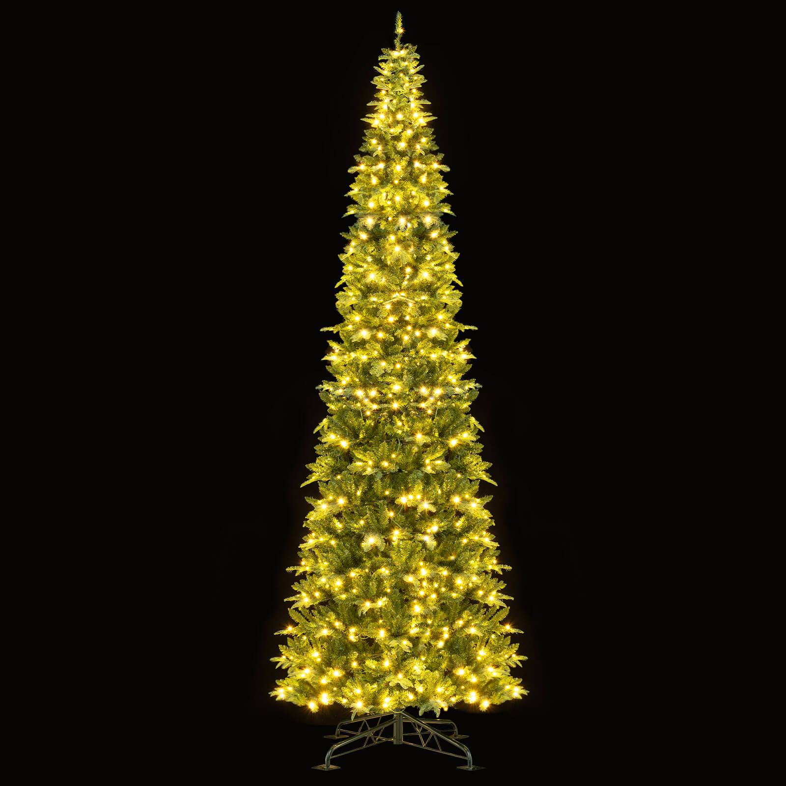 Alt View 10. Costway - Costway 12 FT Artificial Christmas Tree with 2517 Branch Tips, 800 Warm White LED Lights - Green.