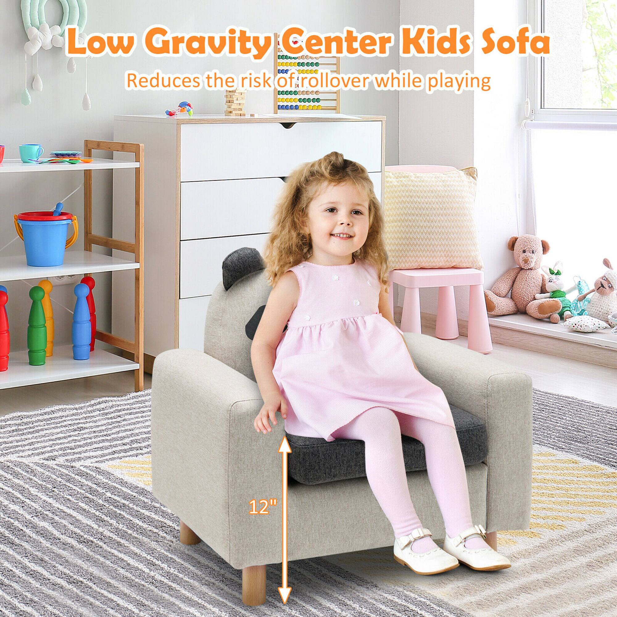 Low Gravity Center Kids Sofa  
Reduces the risk of rollover while playing  

12"