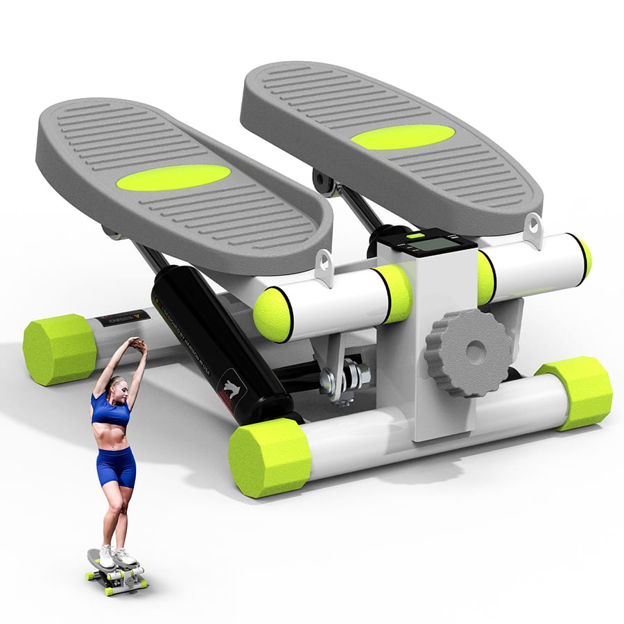 HARISON - Mini Stepper with LCD Monitor, 300 LB Capacity, Portable Under-Desk Stepper for Home Workout (BB349W) - White