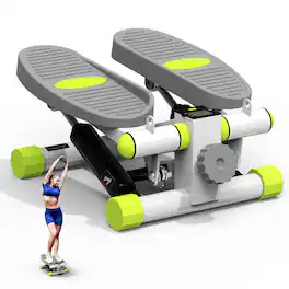 HARISON - Mini Stepper with LCD Monitor, 300 LB Capacity, Portable Under-Desk Stepper for Home Workout (BB349W) - White
