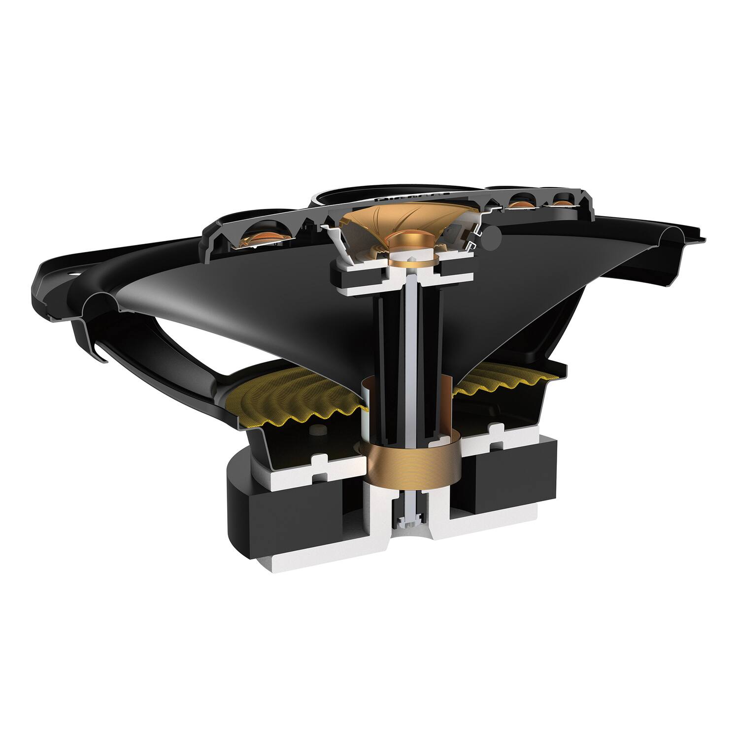 Left. Pioneer - TS-A6991FH 6" x 9" 750W Max 5-Way Full-Range Coaxial Speakers, 2 Pack - Black.