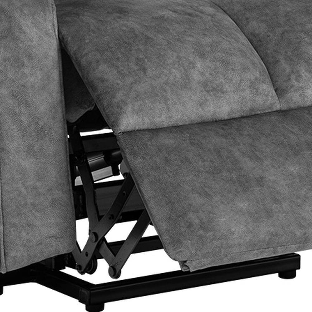 Alt View 1. Kadyn - Swivel Rocking Recliner Chair, 8-Point Massage & Heat, 360° Rotation, USB Port, Cup Holders, Gray - Gray.