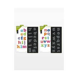 AccuQuilt - GO! Carefree Alphabet Lowercase Fabric Cutting Die Set (2 Die Set). Includes 26 Lowercase 3" Letter Shapes - Multicolor