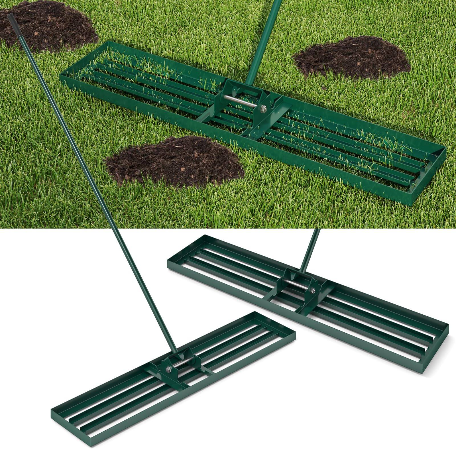 Alt View 1. Ecooso - 46" x 10" Lawn Leveling Rake, Heavy-Duty Soil Level Tool for Yard and Turf.