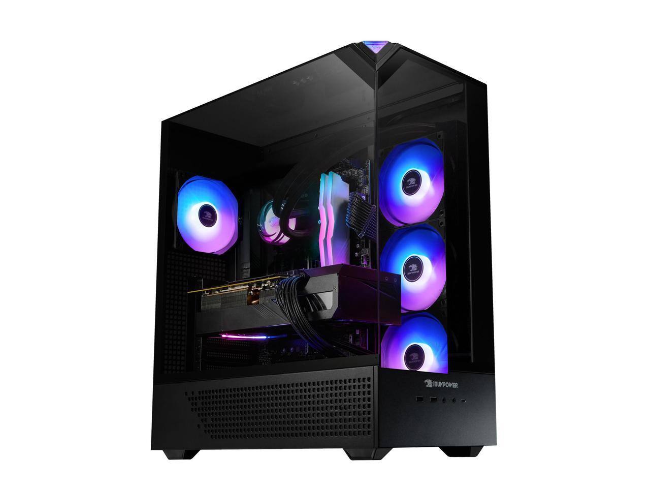 Alt View 1. iBUYPOWER - iBUYPOWER Element Gaming PC - Ryzen 7 9850X3D, RX 9070XT 16GB, 32GB DDR5, 1TB SSD, Win 11, KB+Mouse - Black.
