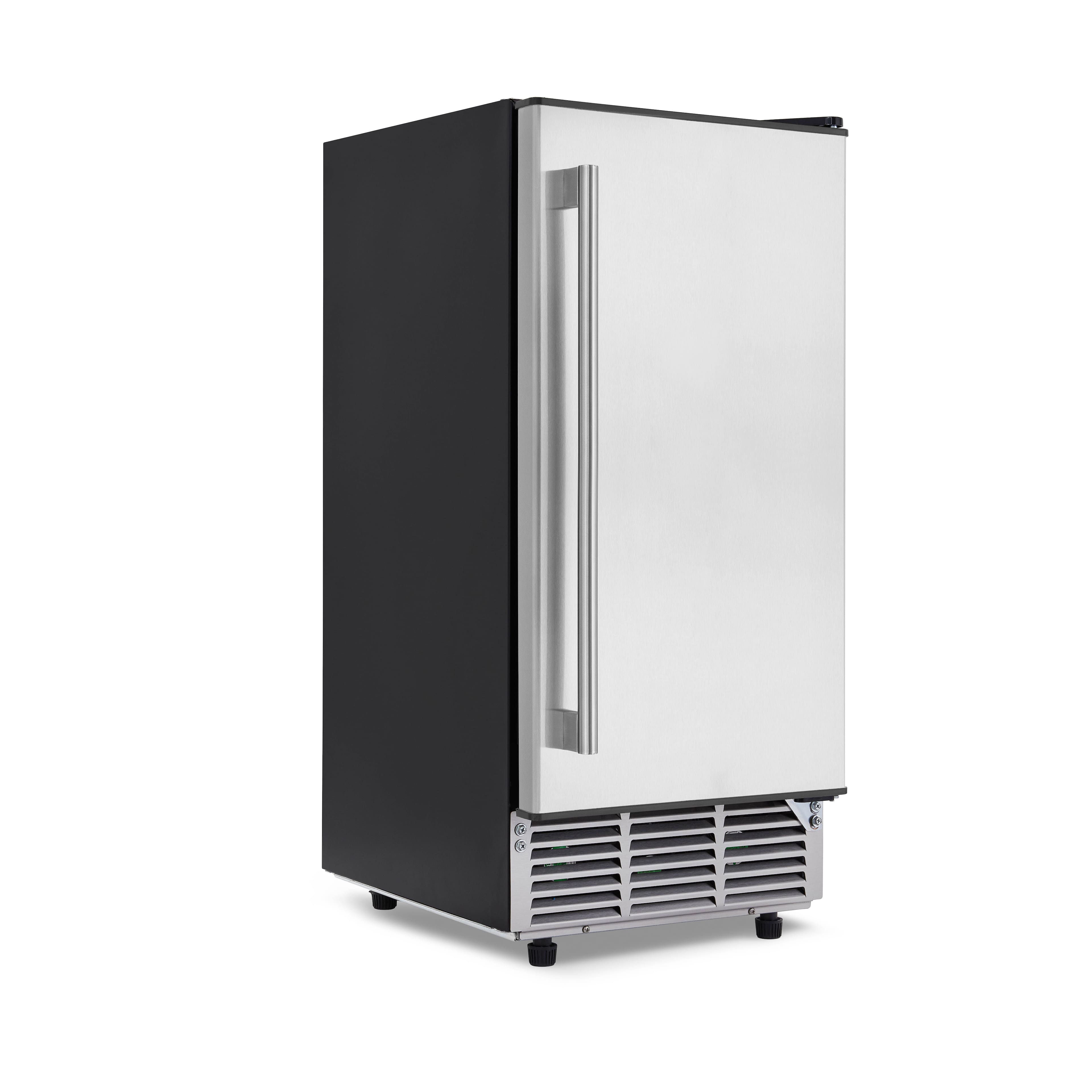 Front. NewAir - 15" 80-Lb. Built-In Clear Ice Maker with Fingerprint Resistant Door - Stainless Steel.