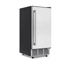 NewAir - 15" 80-Lb. Built-In Clear Ice Maker with Fingerprint Resistant Door - Stainless Steel