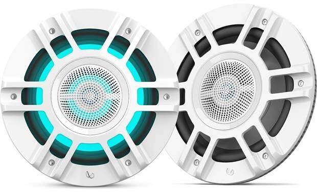 Front. Infinity - Infinity Kappa8130M White 8" Premium 3 Way RGB LED Convertible Speakers - White.