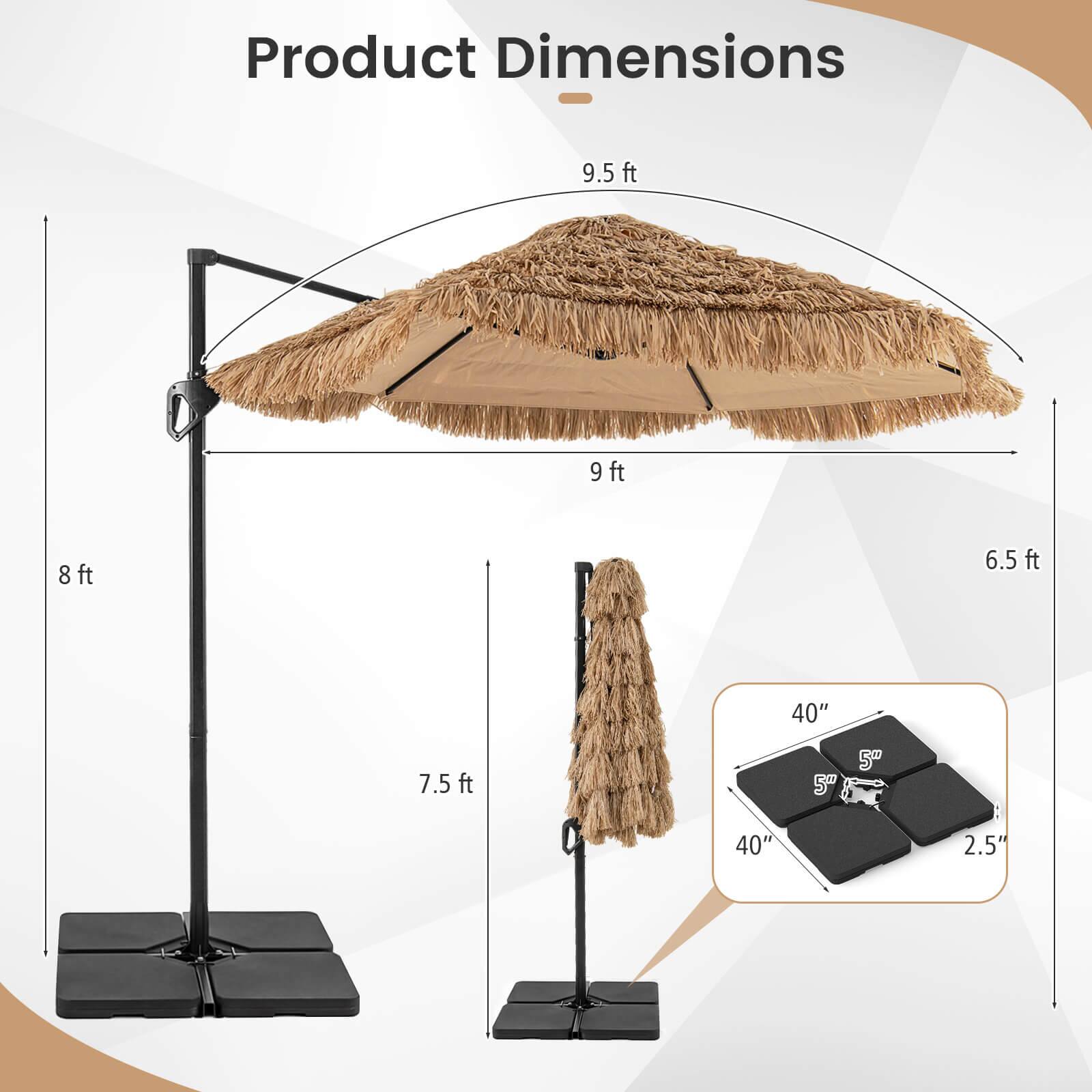 Product Dimensions: 9.5 ft, 9 ft, 8 ft, 6.5 ft, 7.5 ft, 40", 5", 5", 40", 2.5"