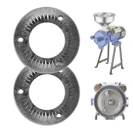 VEVOR - 2PCS Grinding Sheets for Electric Grain Mill Grinder, Cast Iron Dry Grinding Discs, Replacement Grinding Plates - Black