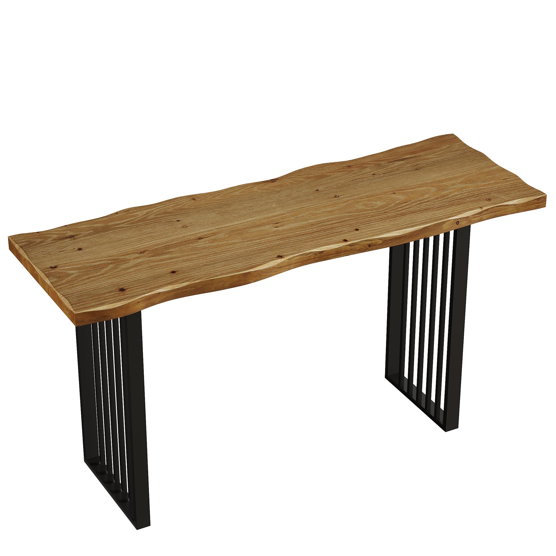 Alt View 10. Tribesigns - 63" Solid Wood Bar Table with Metal Frame, Industrial Pub Table - Brown & Black.