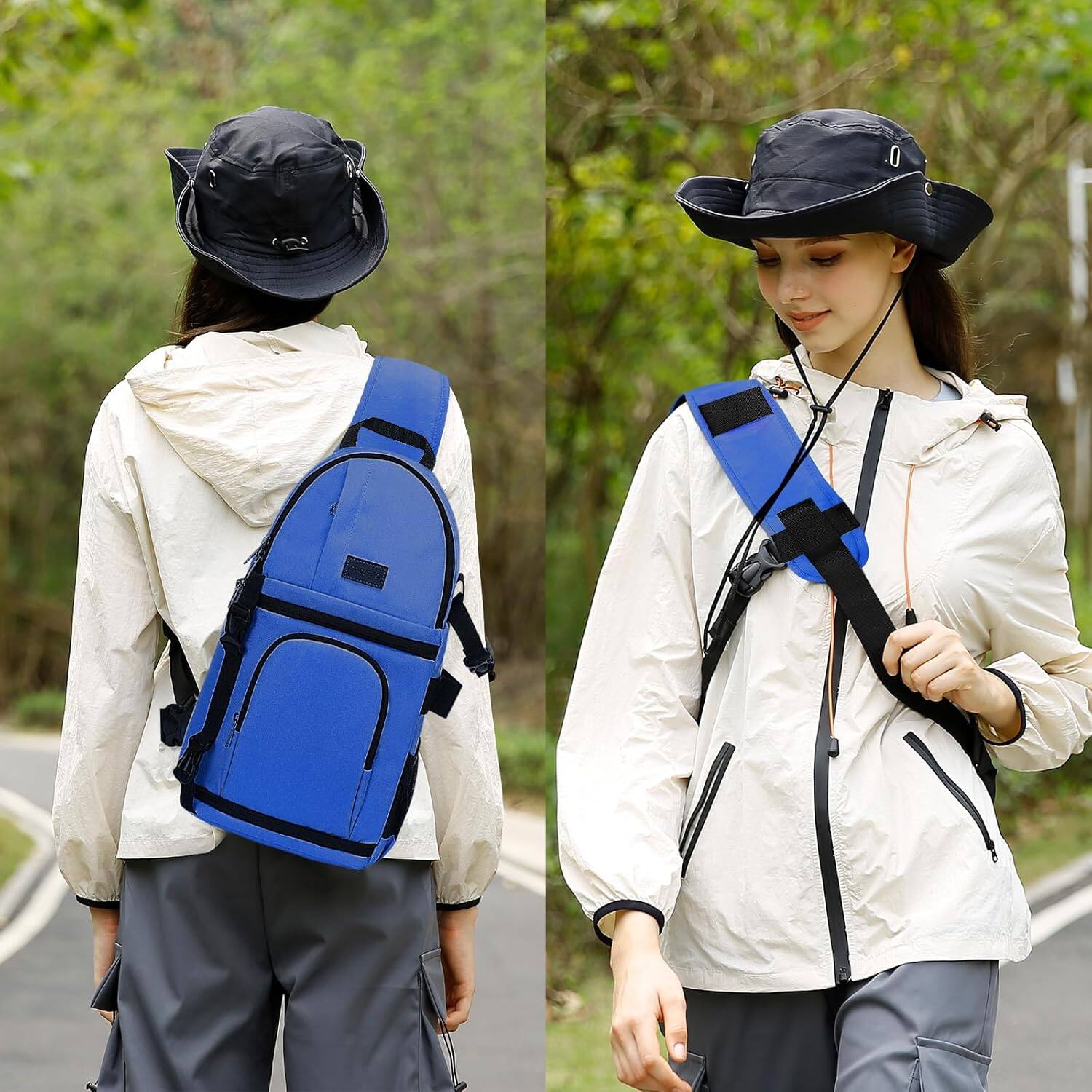 Alt View 1. mosiso - Camera Sling Bag Shockproof Photography Camera Backpack with Tripod Holder & Removable Modular Inserts - Royal Blue.