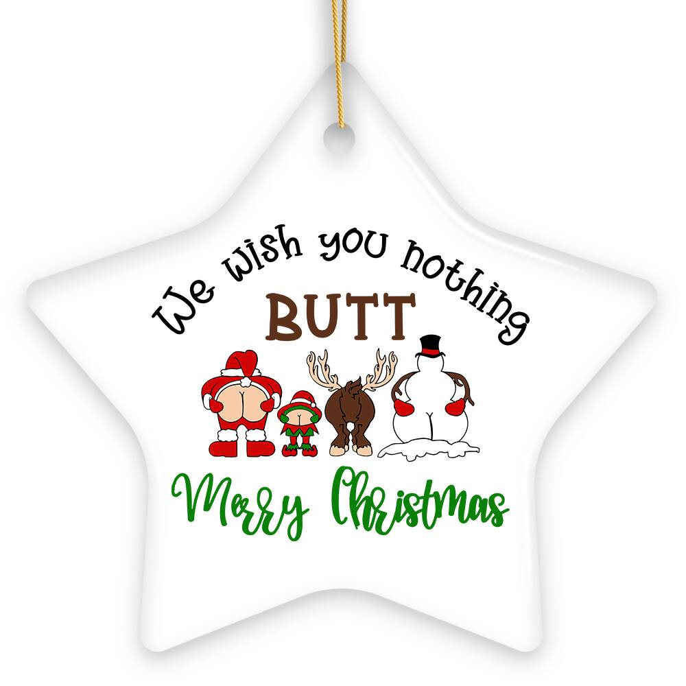 OrnamentallyYou - We Wish You Nothing But a Merry Christmas Funny Ornament Star Version - Multi-colored