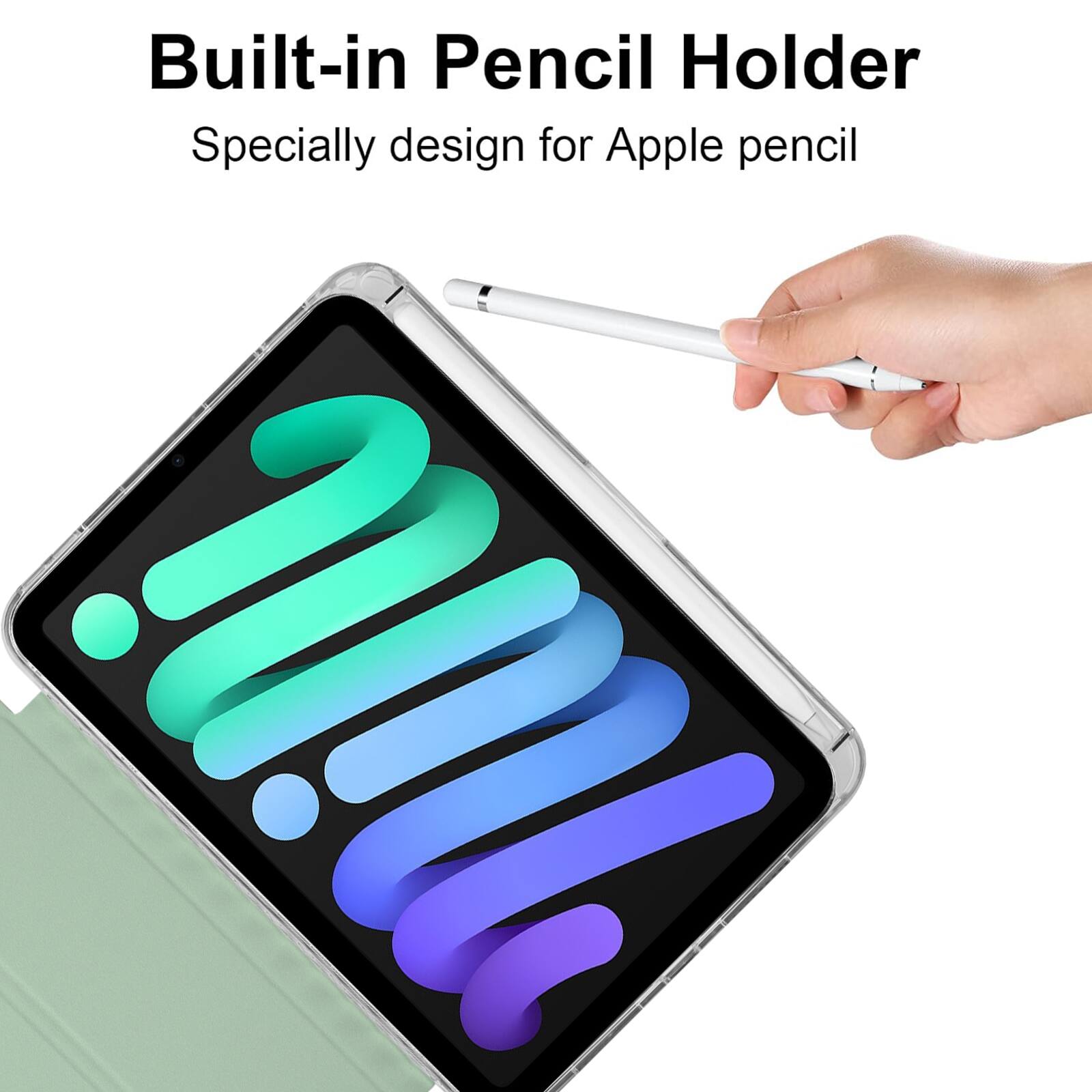 Built-in Pencil Holder  
Specially designed for Apple pencil