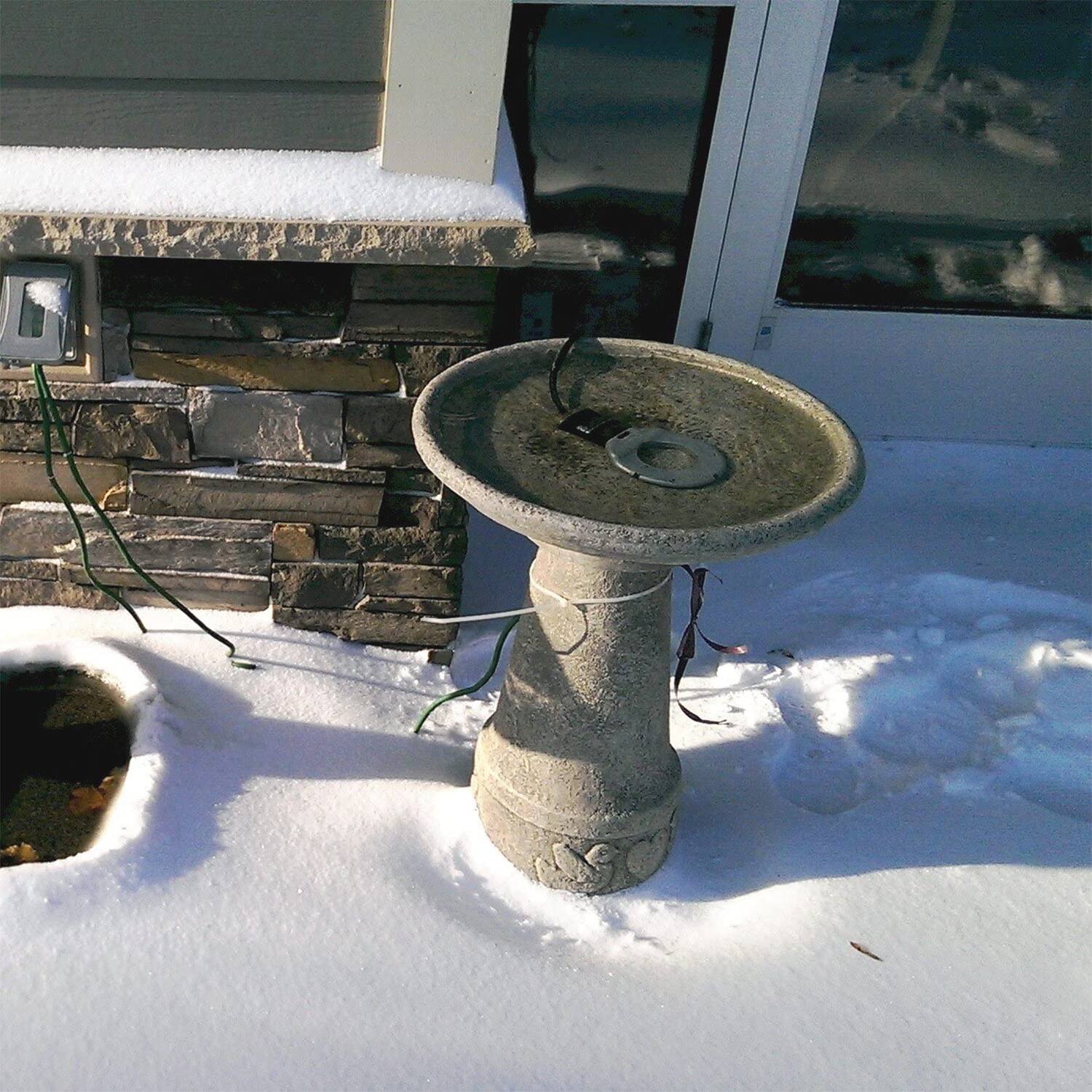 Alt View 2. Farm Innovators - Farm Innovators 150 Watt Premium Electric Heated Bird Bath DeIcer, Cast Aluminum - Silver.