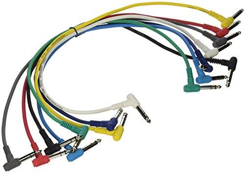 Alt View 5. On Stage Stands - On-Stage Hot Wires Right Angle 1/4" TRS Patch Cables, 17" (8 Pack) - Black.