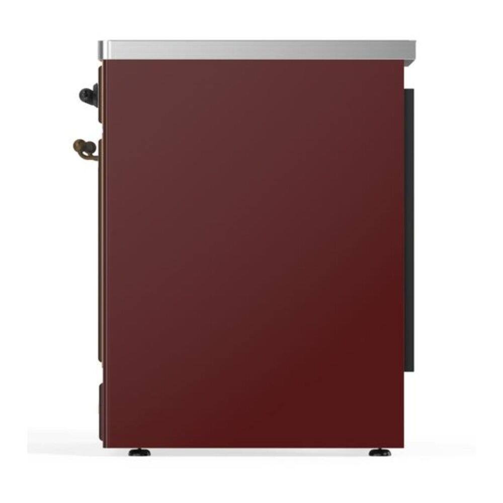 Alt View 6. ILVE - ILVE Majestic II Series  30 in. Induction Range with 4 Induction Elements (Burnished Trim) - Burgundy.