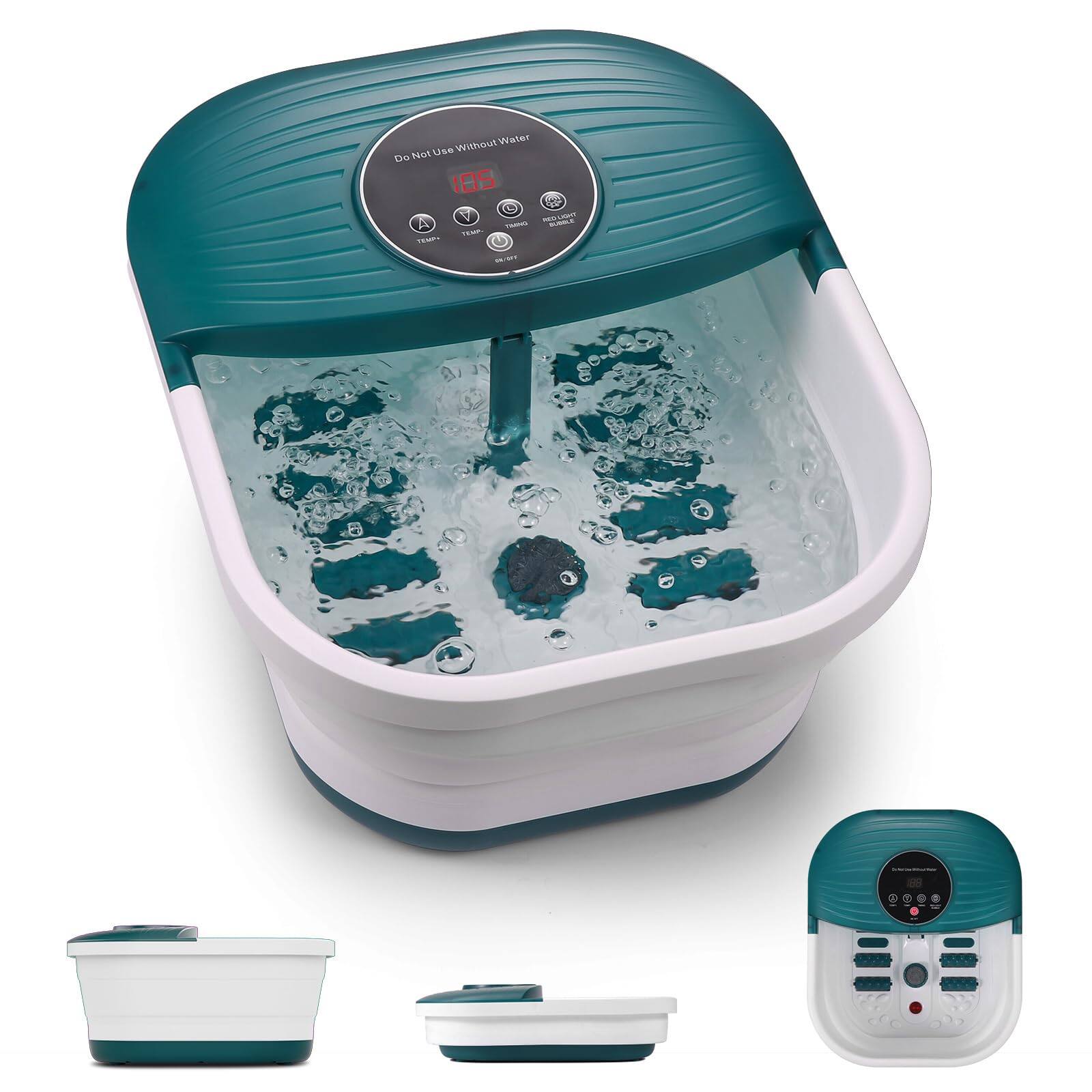 The Best Inks - Collapsible Foot Spa Bath With Heat Bubble And Timer 95-118℉ Adjustable Temperature Fast Heating - Default