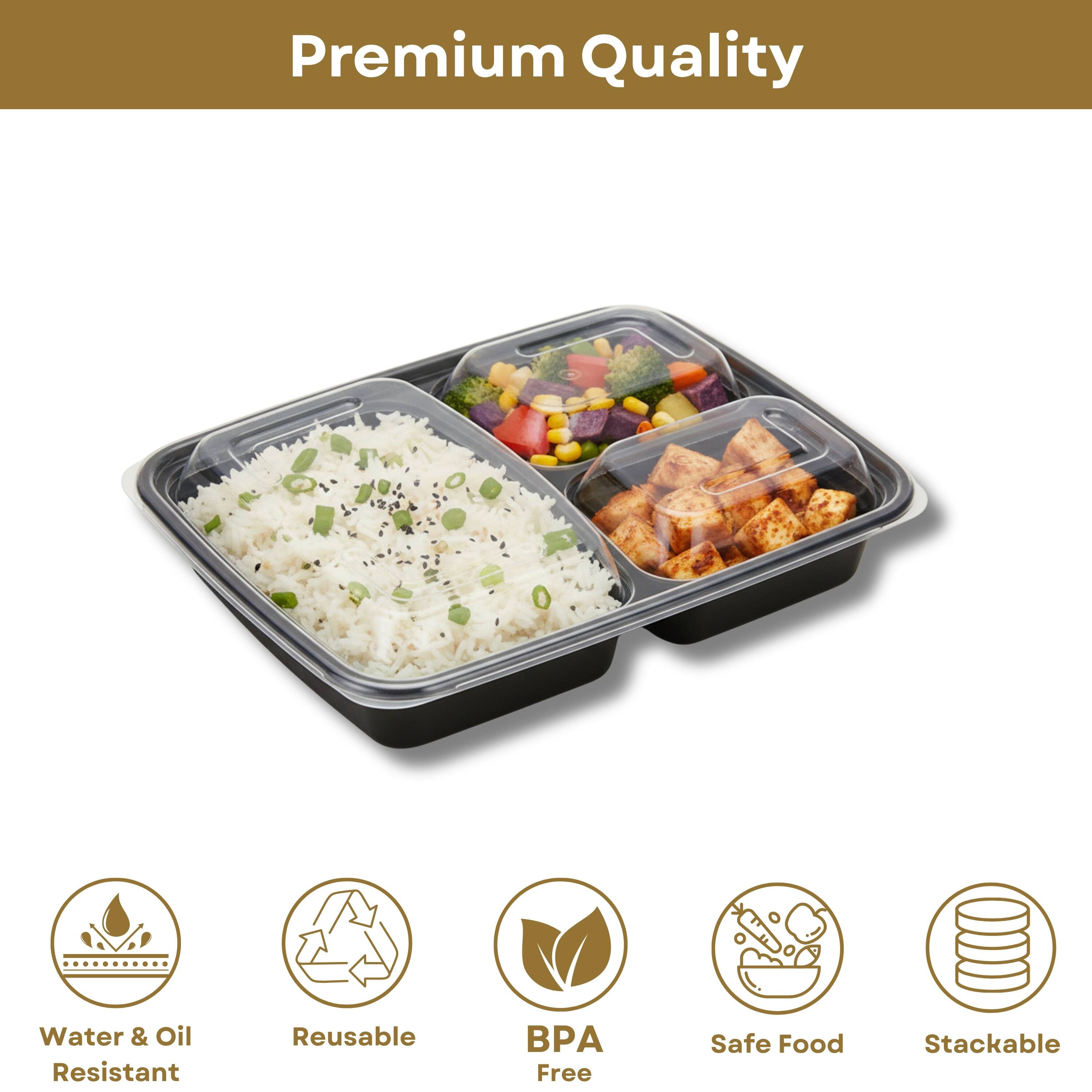 Premium Quality

- Water & Oil Resistant
- Reusable
- BPA Free
- Safe Food
- Stackable