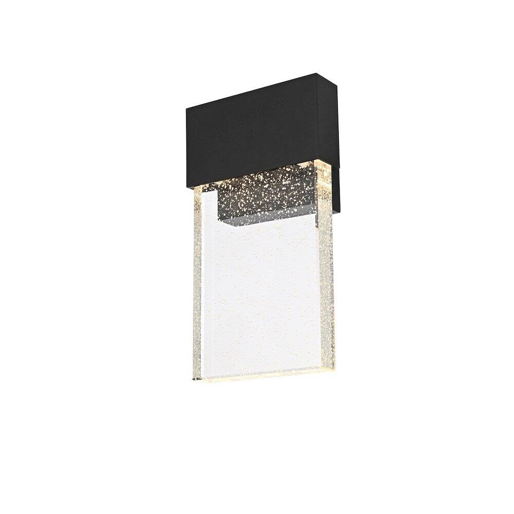 Left. Elegant Lighting - Ronin 11 inch LED Outdoor Wall sconce in Black - Black And Clear.