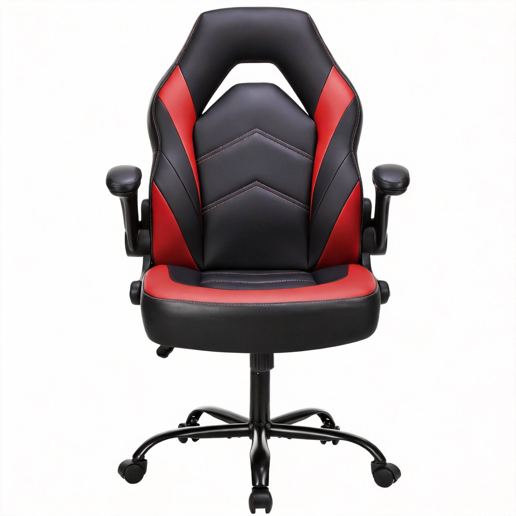 Front. Frangdom - Ergonomic Gaming Chair PU Leather Lumbar Support Height Adjustable - Scarlet Red 275 lbs.
