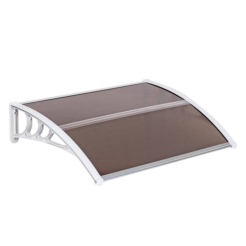 Front. Winado - 40"x 32" Window Awning Canopy, Polycarbonate Front Door Patio Cover for UV, Rain, Snow & Sunlight Protection.