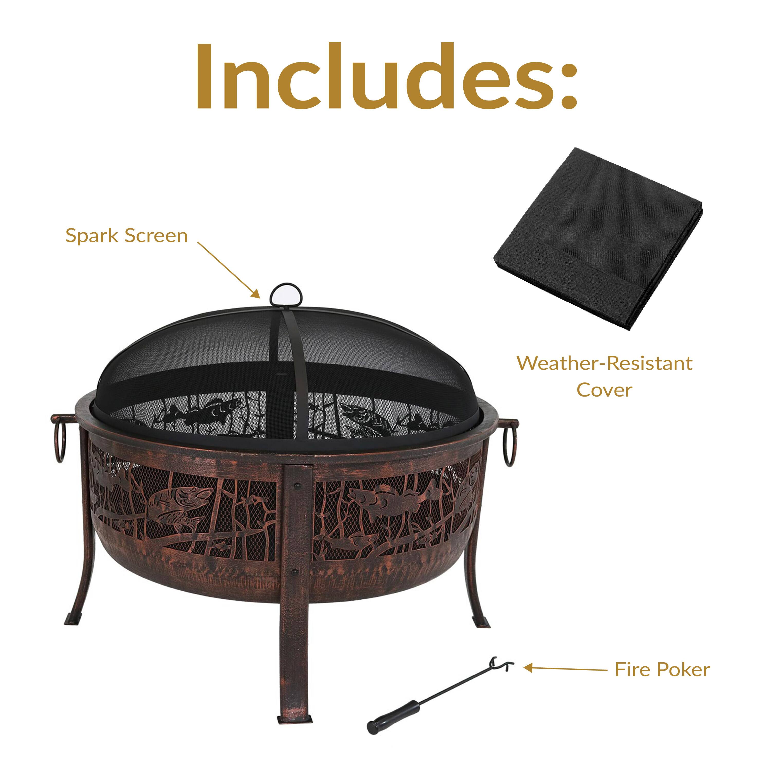 Includes:
- Spark Screen
- Weather-Resistant Cover
- Fire Poker