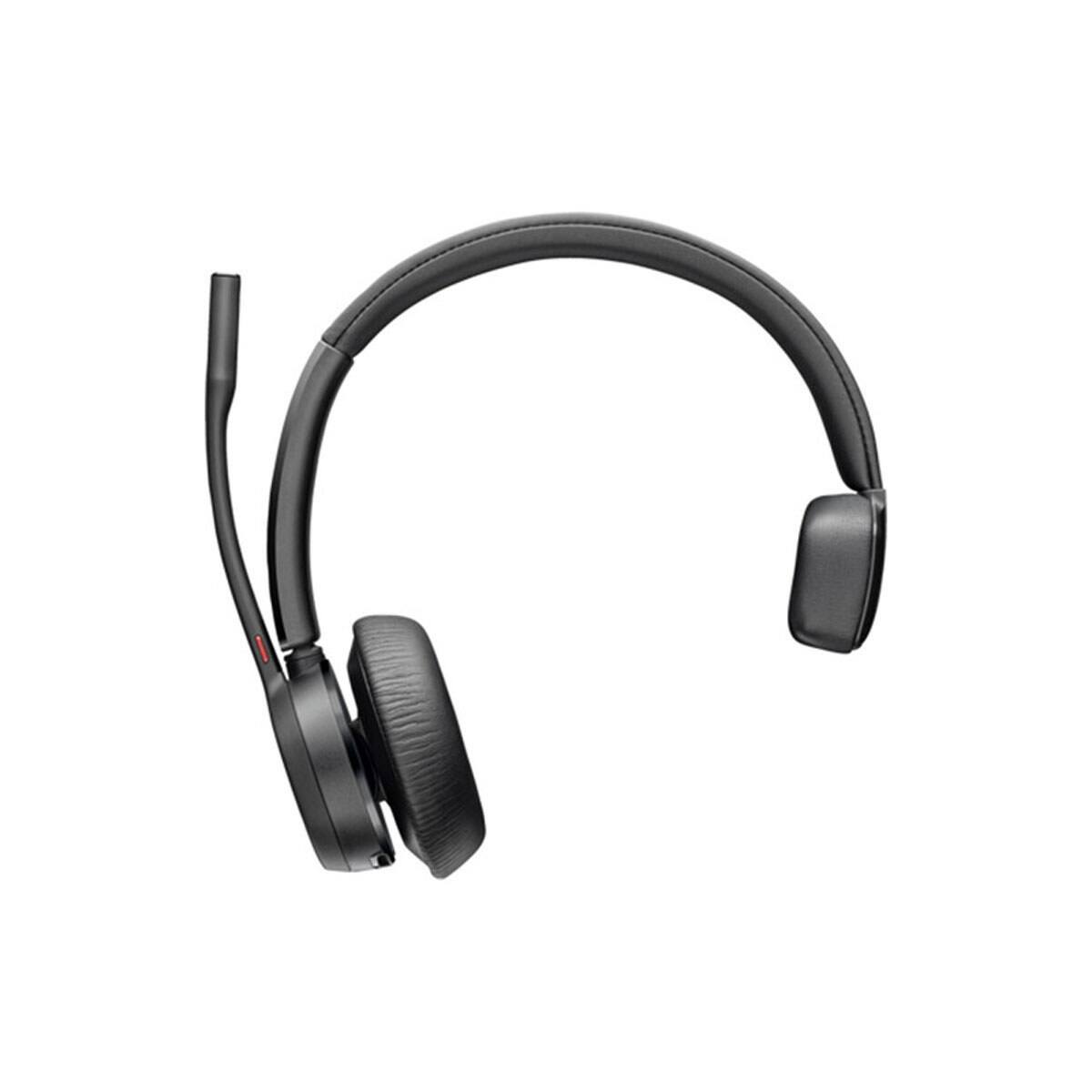 Alt View 4. HP - Poly Voyager 4310 UC Wireless Headset + Charge Stand Single-Ear Headset w/Mic - Connect to PC/Mac via USB-A Bluetooth - Black.