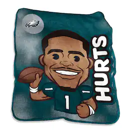Logo Brands - Jalen Hurts Philadelphia Eagles 50" x 60" Player Caricature Throw Blanket - Multicolor