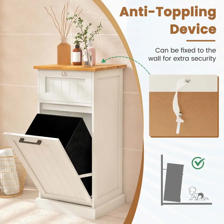 Anti-Toppling Device: Can be fixed to the wall for extra security.