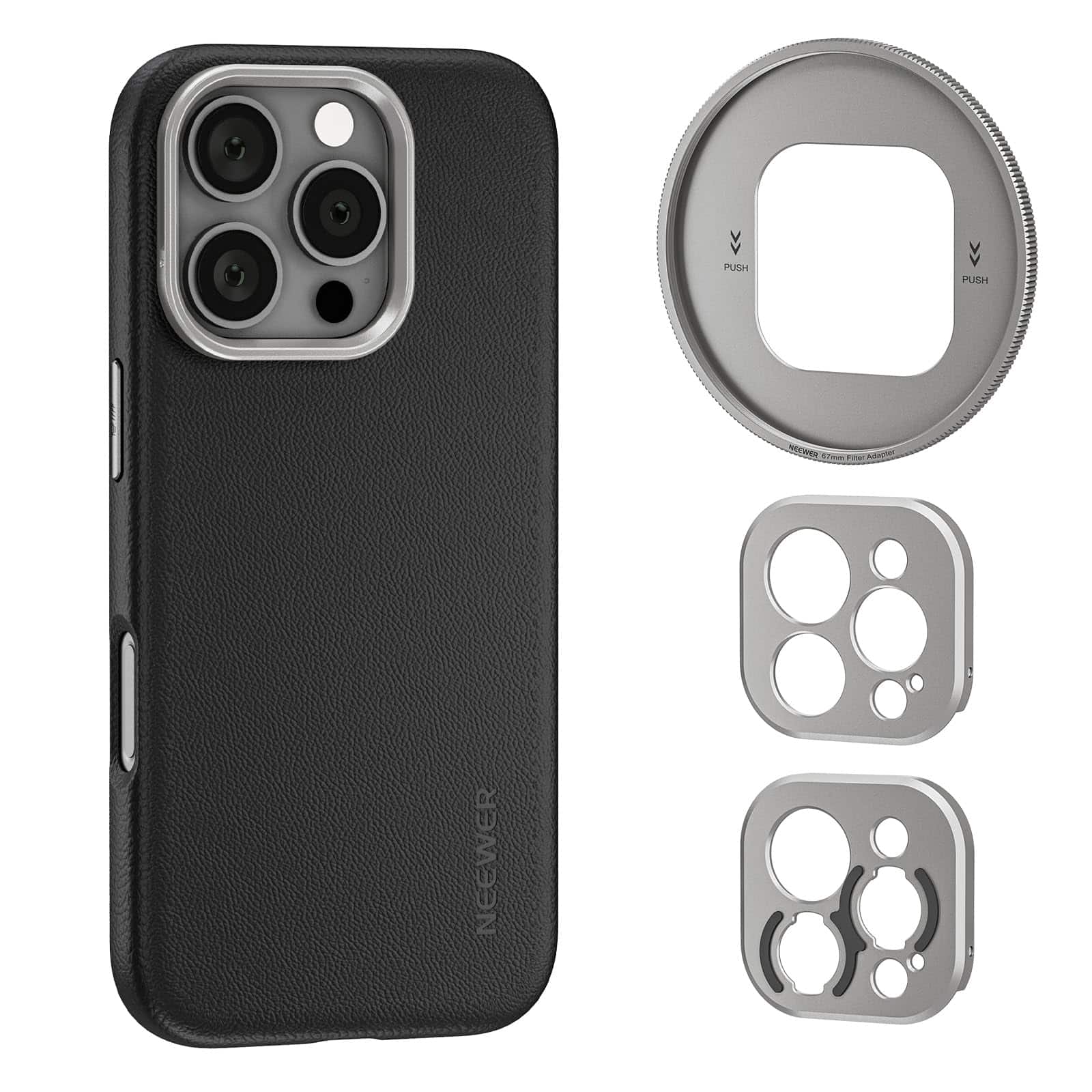 Neewer - iPhone 16 Pro Case, 67mm/17mm/T-Mount - Black
