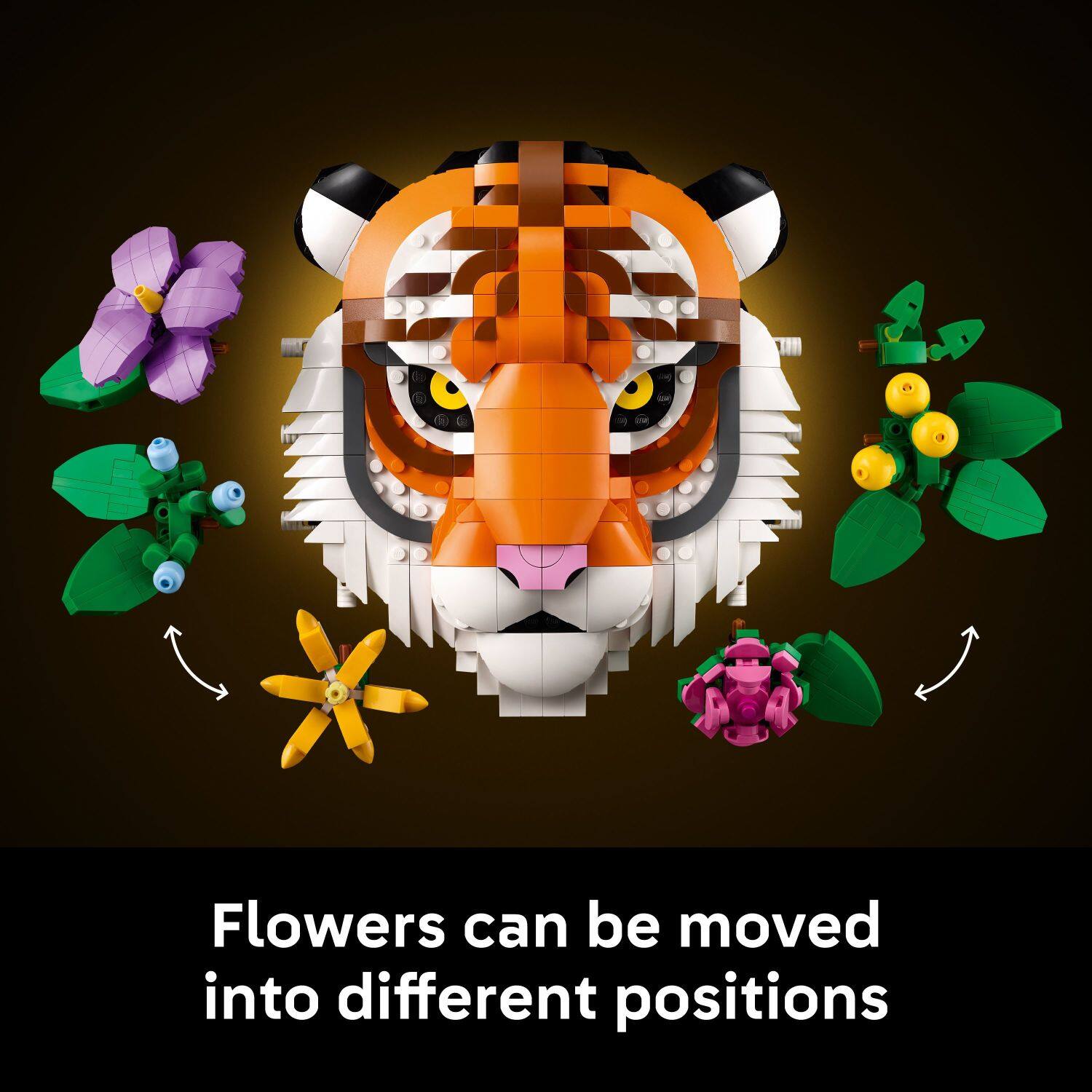 Flowers can be moved into different positions.