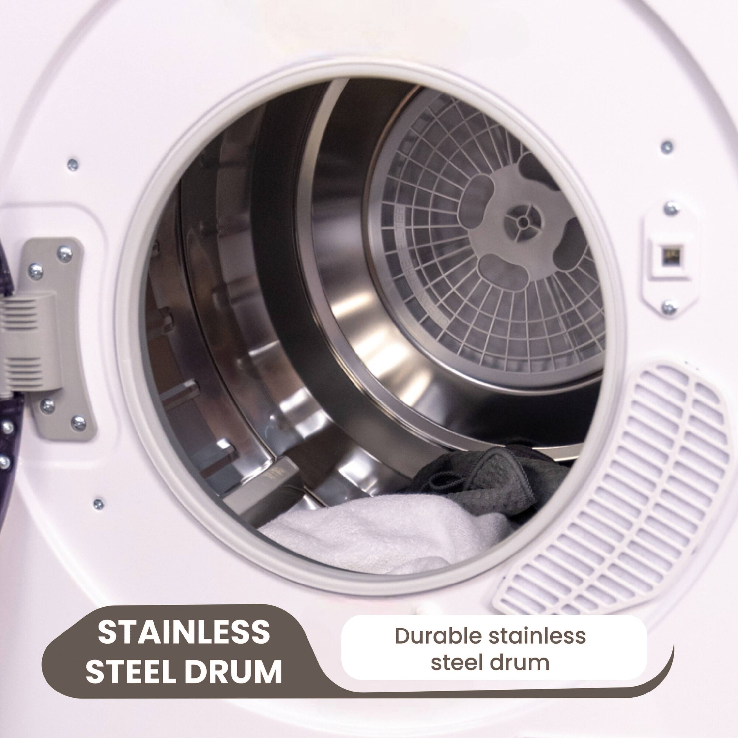 STAINLESS STEEL DRUM  
Durable stainless steel drum