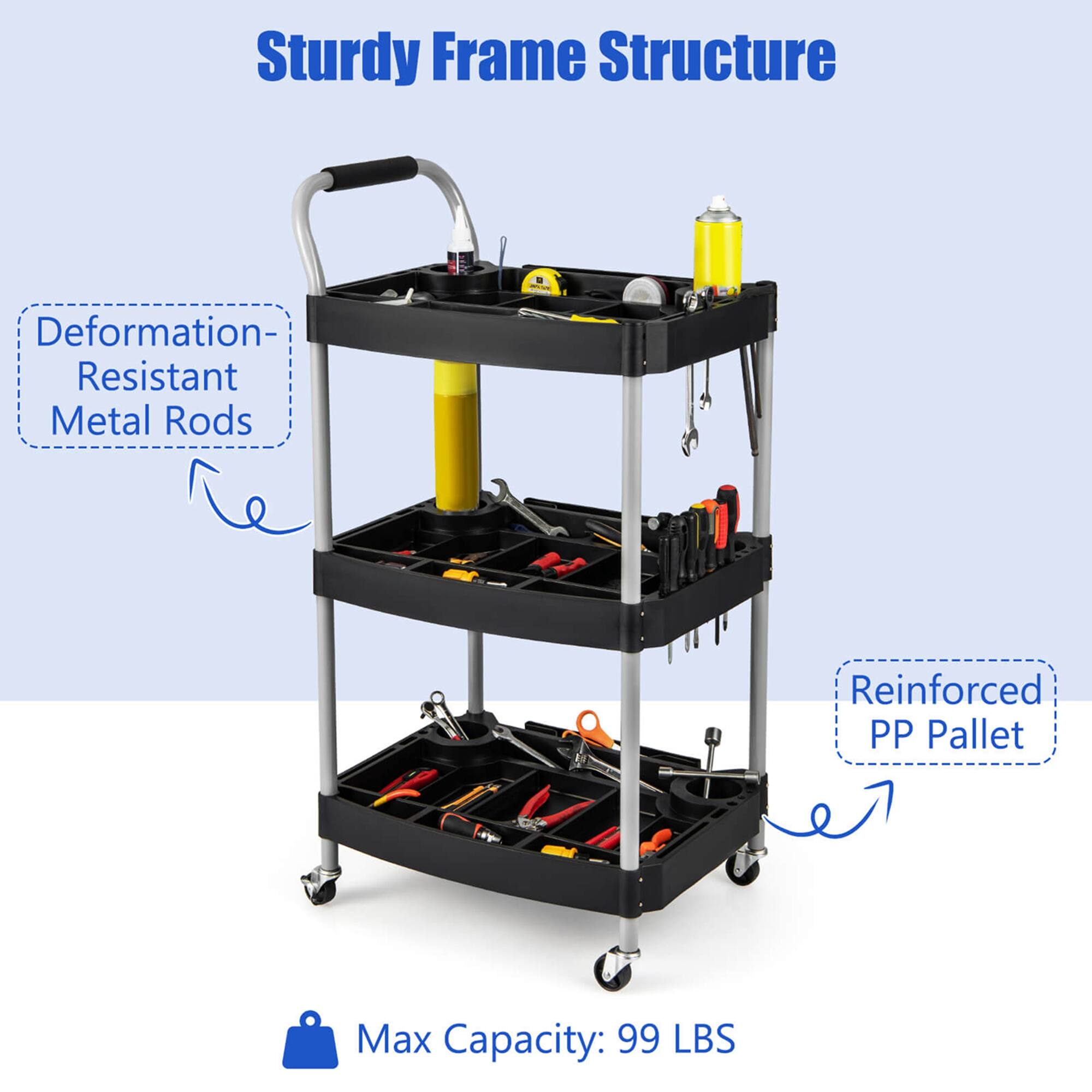 Sturdy Frame Structure

- Deformation-Resistant Metal Rods
- Reinforced PP Pallet

Max Capacity: 99 LBS