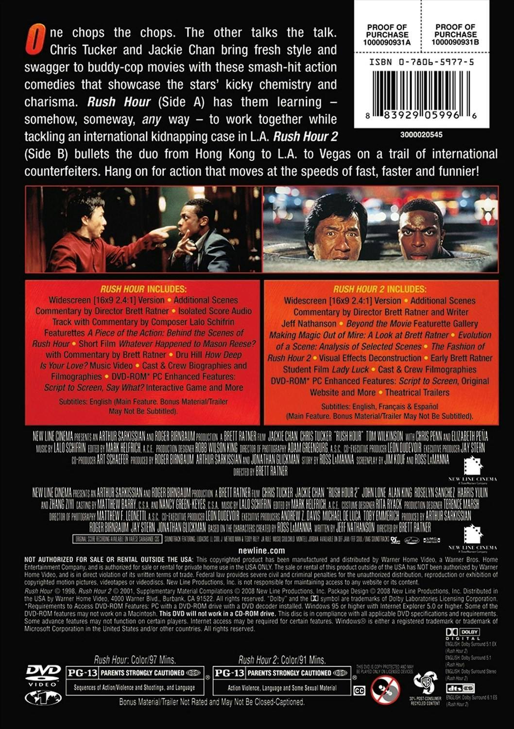 Back. Rush Hour/Rush Hour 2 (DVD New Box Art) [DVD].