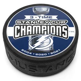 Mustang Drinkware - Tampa Bay Lightning Three-Time Stanely Cup Champions Puck - Multicolor