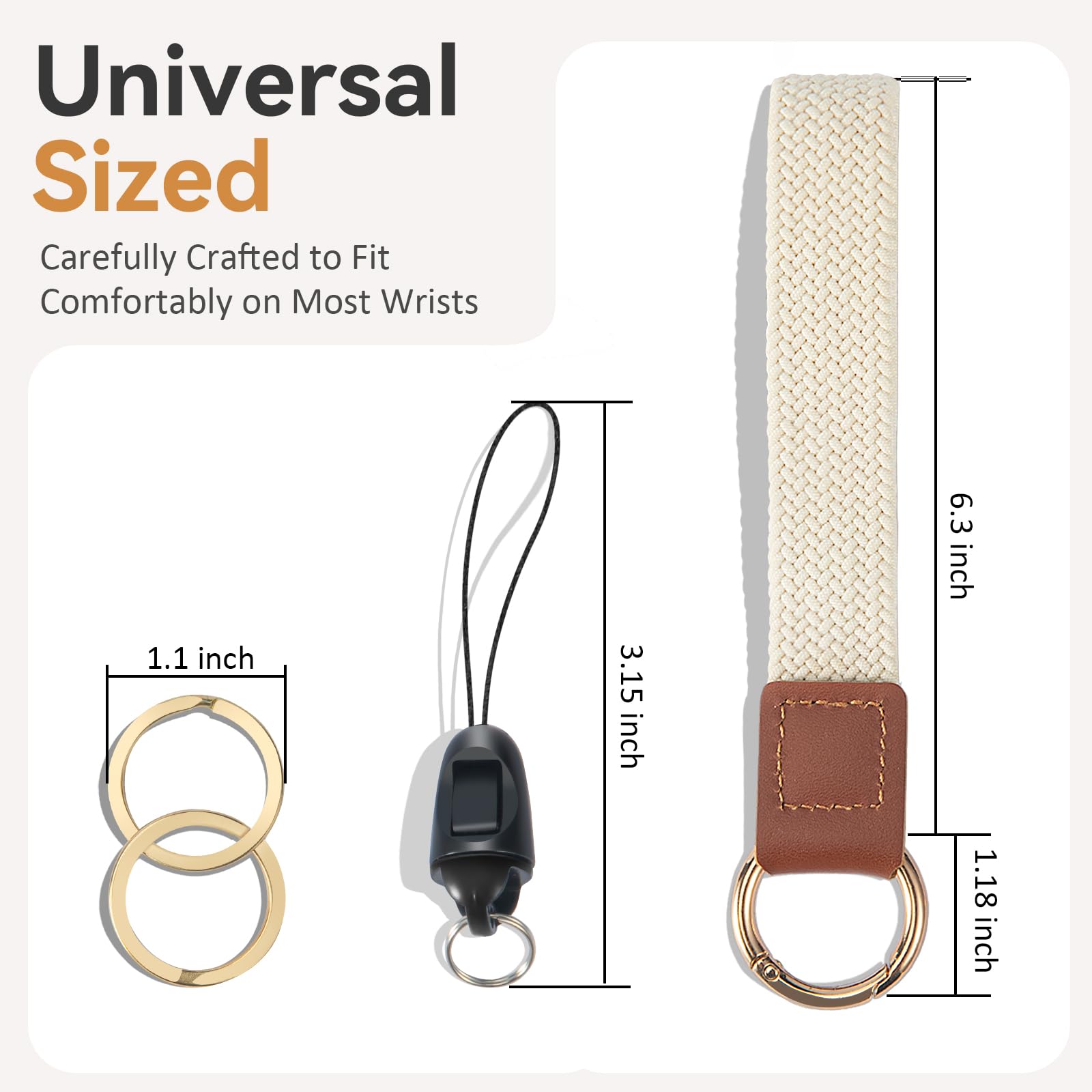 Universal Sized  
Carefully Crafted to Fit Comfortably on Most Wrists  

1.1 inch  
3.15 inch  
6.3 inch  
1.18 inch